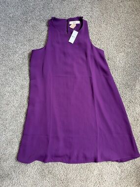 LOFT NWT Plum Swing Dress with Ruffle in the back, Sz.8